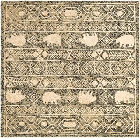 Green 7' 10 x 7' 10 Pioneer Square Area Rug