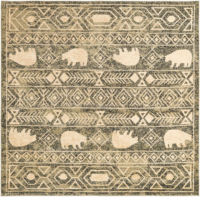 Green 7' 10 x 7' 10 Pioneer Square Area Rug