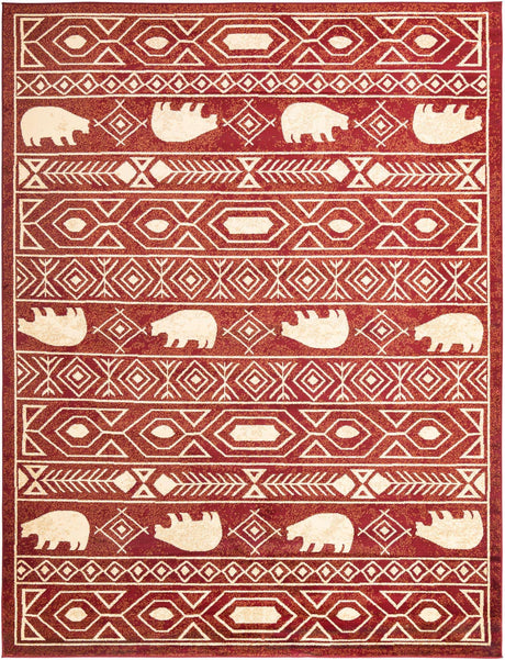 Red 9' x 12' Pioneer Rectangle Area Rug