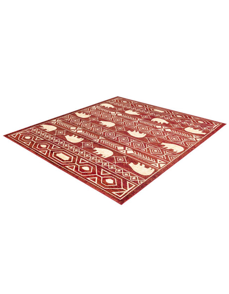 Red 7' 10 x 10' Pioneer Rectangle Area Rug Classic Southwestern Motif Durable Stain Resistant Easy Clean Carpet for Traditional Interior Decor for Sale at Rug Engine