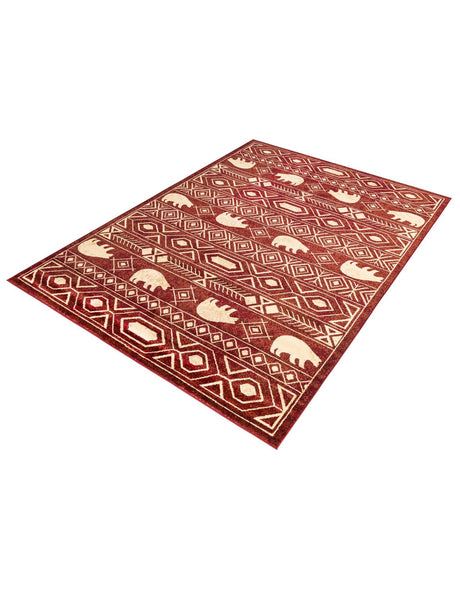 Red 7' 1 x 10' Pioneer Rectangle Area Rug Classic Southwestern Motif Durable Stain Resistant Easy Clean Carpet for Traditional Interior Decor for Sale at Rug Engine