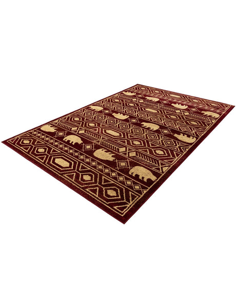 Red 6' 1 x 9' Pioneer Rectangle Area Rug Classic Southwestern Motif Durable Stain Resistant Easy Clean Carpet for Traditional Interior Decor for Sale at Rug Engine