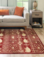 Red 9' x 12' Pioneer Rectangle Area Rug Classic Southwestern Motif Durable Stain Resistant Easy Clean Carpet for Traditional Interior Decor for Sale at Rug Engine