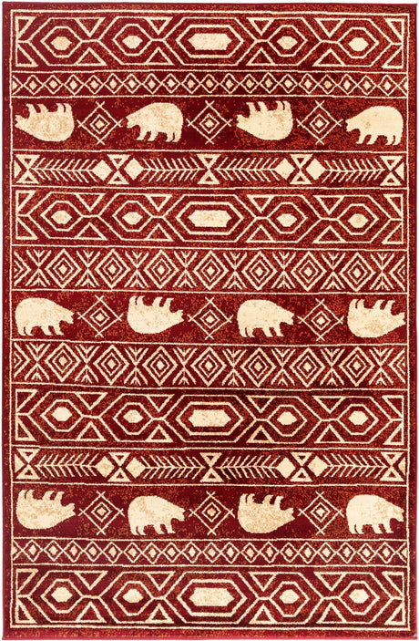 Red 5' 3 x 8' Pioneer Rectangle Area Rug