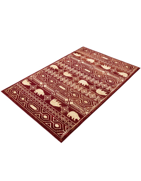Red 4' 1 x 6' 1 Pioneer Rectangle Area Rug Classic Southwestern Motif Durable Stain Resistant Easy Clean Carpet for Traditional Interior Decor for Sale at Rug Engine