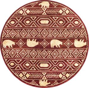 Red 7' 10 x 7' 10 Pioneer Round Area Rug