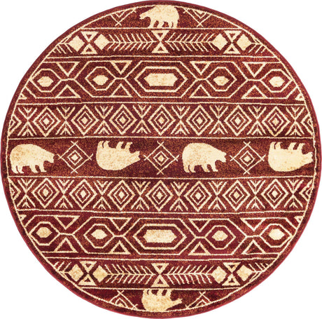 Red 7' 10 x 7' 10 Pioneer Round Area Rug