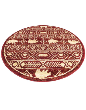 Red 4' 1 x 4' 1 Pioneer Round Area Rug