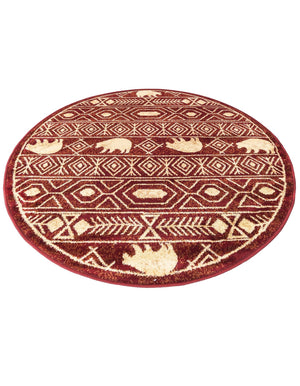 Red 4' 1 x 4' 1 Pioneer Round Area Rug