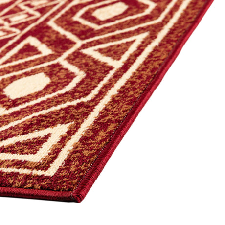 Red 7' 10 x 7' 10 Pioneer Square Area Rug Classic Southwestern Motif Durable Stain Resistant Easy Clean Carpet for Traditional Interior Decor for Sale at Rug Engine