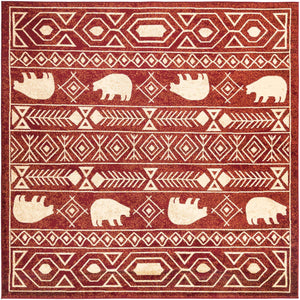 Red 7' 10 x 7' 10 Pioneer Square Area Rug