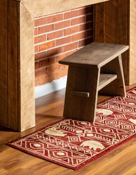 Red 2' x 8' Pioneer Runner Area Rug Classic Southwestern Motif Durable Stain Resistant Easy Clean Carpet for Traditional Interior Decor for Sale at Rug Engine