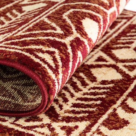 Red 2' x 10' Pioneer Runner Area Rug Classic Southwestern Motif Durable Stain Resistant Easy Clean Carpet for Traditional Interior Decor for Sale at Rug Engine