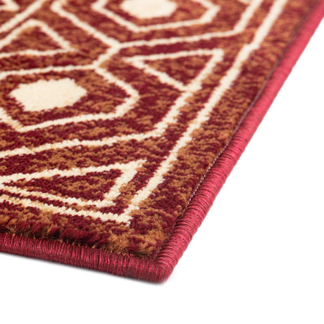 Red 2' 7 x 12' Pioneer Runner Area Rug Classic Southwestern Motif Durable Stain Resistant Easy Clean Carpet for Traditional Interior Decor for Sale at Rug Engine