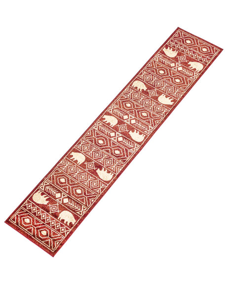 Red 2' x 10' Pioneer Runner Area Rug Classic Southwestern Motif Durable Stain Resistant Easy Clean Carpet for Traditional Interior Decor for Sale at Rug Engine