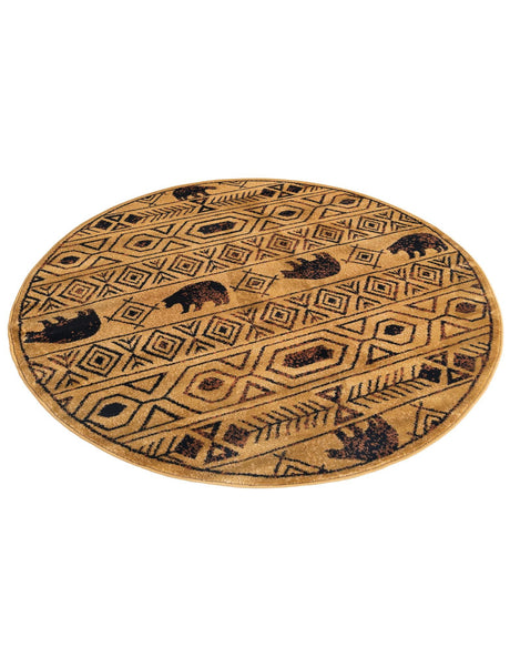 Cedar 5' 3 x 5' 3 Pioneer Round Area Rug Classic Southwestern Motif Durable Stain Resistant Easy Clean Carpet for Traditional Interior Decor for Sale at Rug Engine