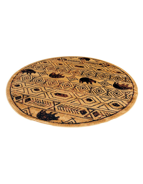 Cedar 4' 1 x 4' 1 Pioneer Round Area Rug Classic Southwestern Motif Durable Stain Resistant Easy Clean Carpet for Traditional Interior Decor for Sale at Rug Engine