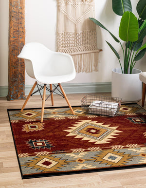 Red 7' 10 x 7' 10 Pioneer Square Area Rug