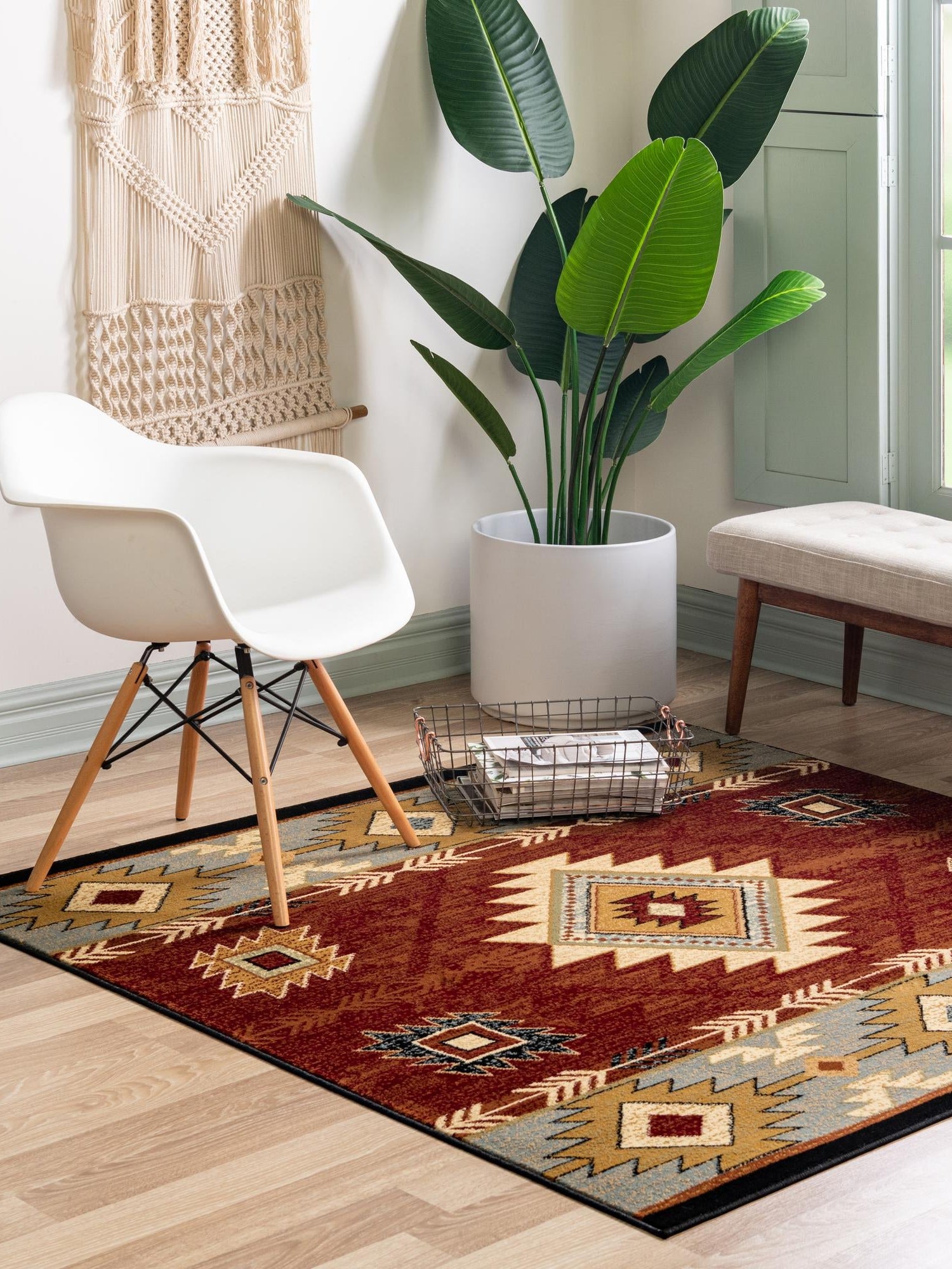 Red 7' 10 x 7' 10 Pioneer Square Area Rug