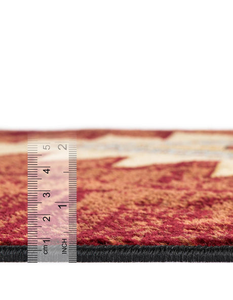 Red 7' 10 x 7' 10 Pioneer Square Area Rug Classic Southwestern Motif Durable Stain Resistant Easy Clean Carpet for Traditional Interior Decor for Sale at Rug Engine