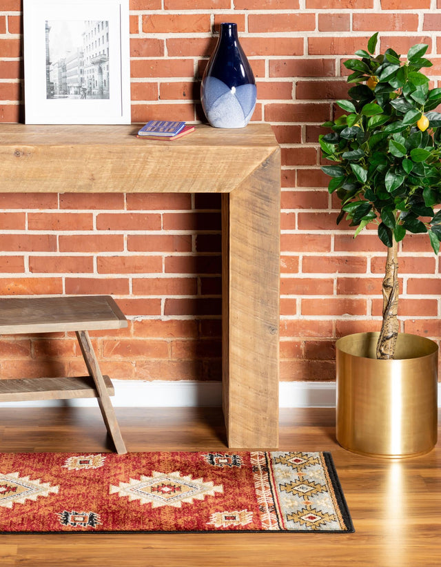 Red 2' x 9' 10 Pioneer Runner Area Rug