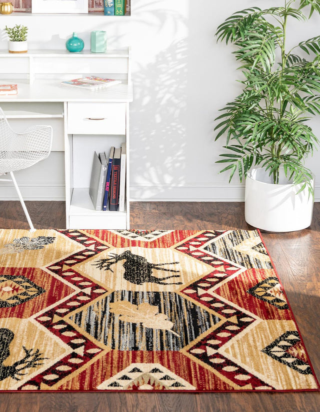 Multicolor 5' 3 x 8' Pioneer Rectangle Area Rug
