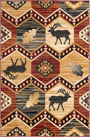 Multicolor 5' 3 x 8' Pioneer Rectangle Area Rug