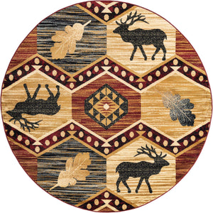 Multicolor 7' 10 x 7' 10 Pioneer Round Area Rug