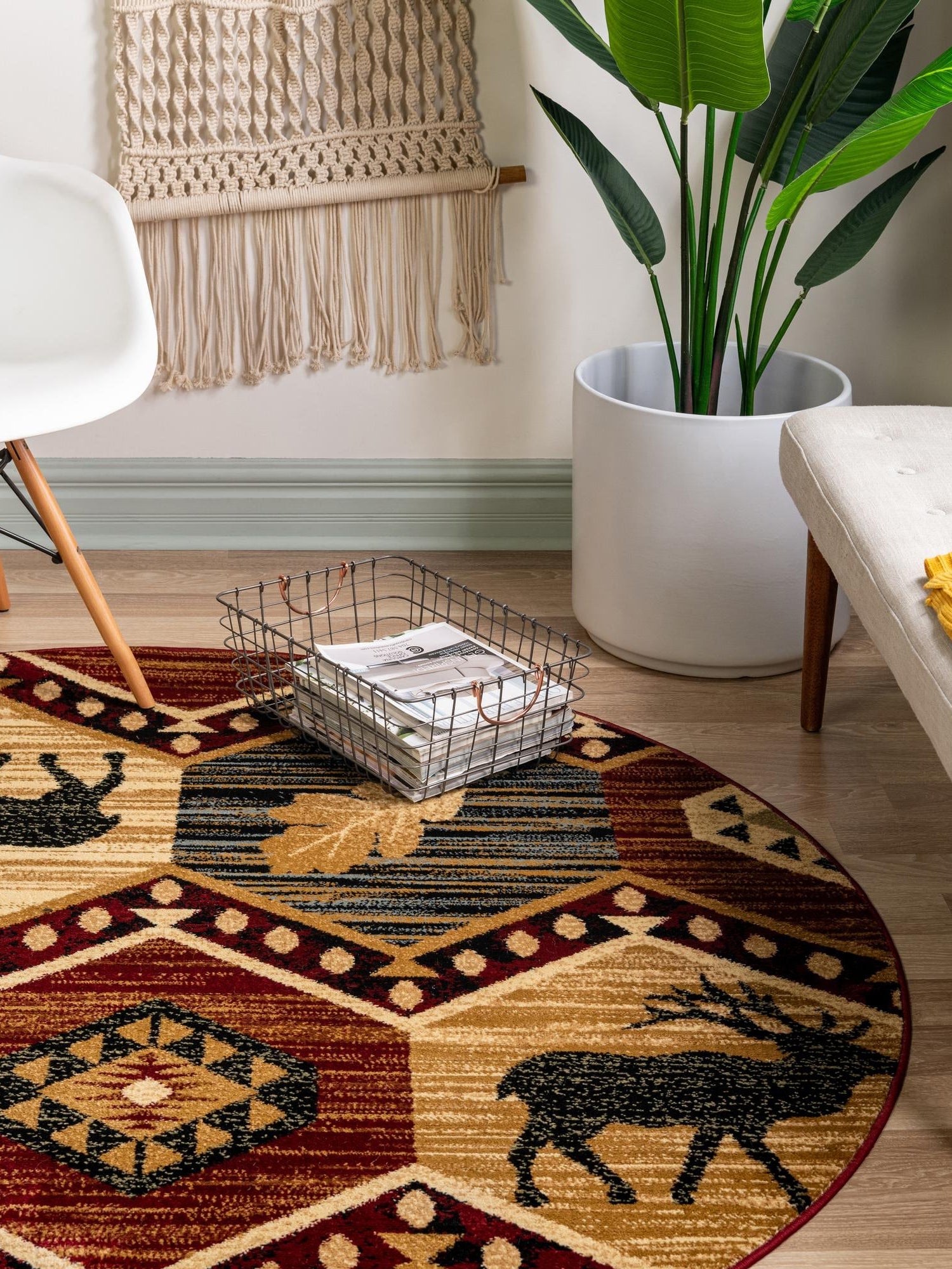 Multicolor 5' 3 x 5' 3 Pioneer Round Area Rug