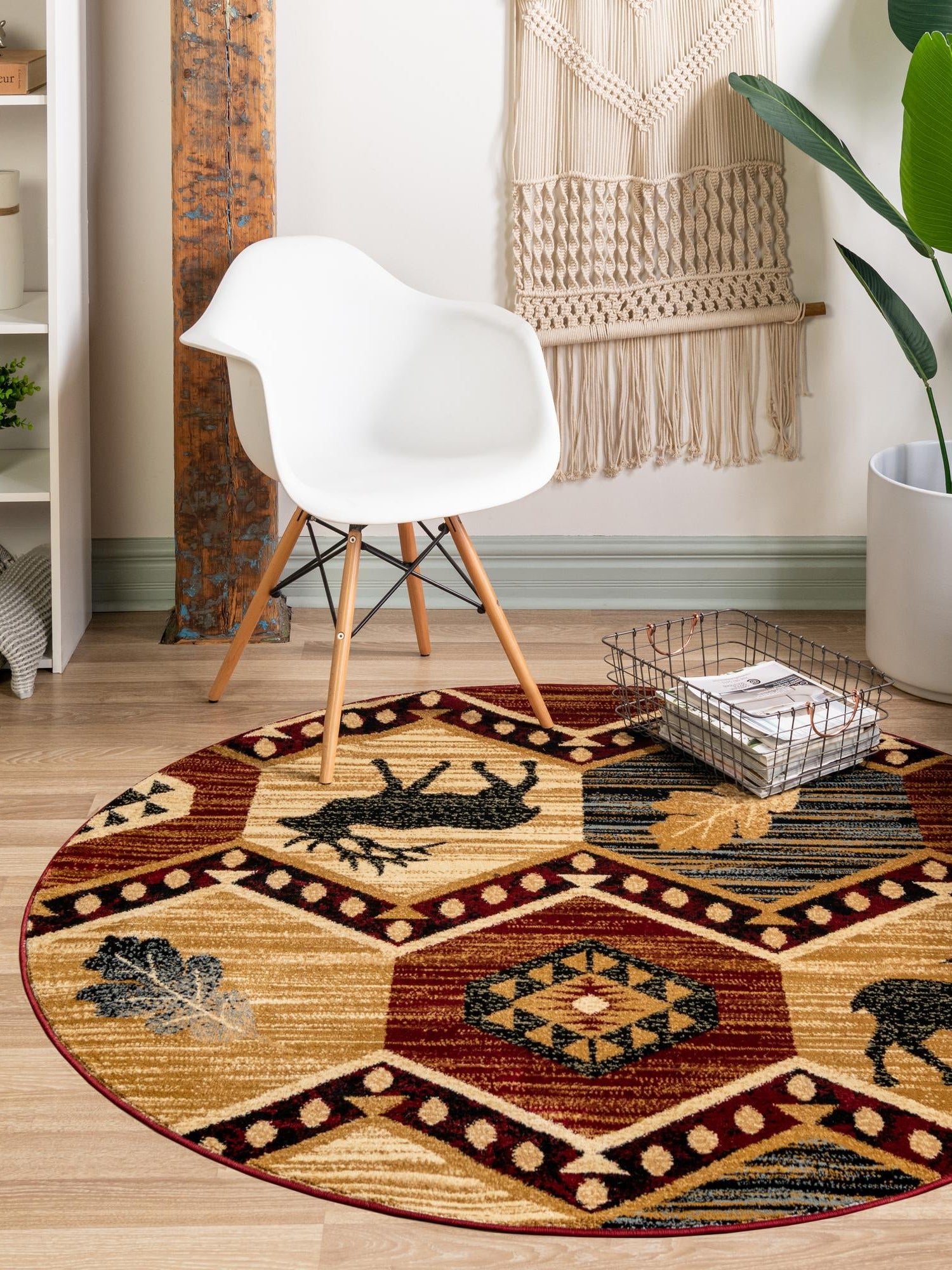 Multicolor 5' 3 x 5' 3 Pioneer Round Area Rug