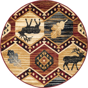 Multicolor 4' 1 x 4' 1 Pioneer Round Area Rug