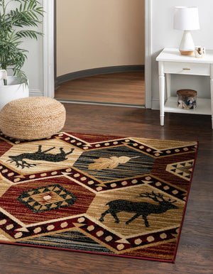 Multicolor 5' 3 x 5' 3 Pioneer Square Area Rug