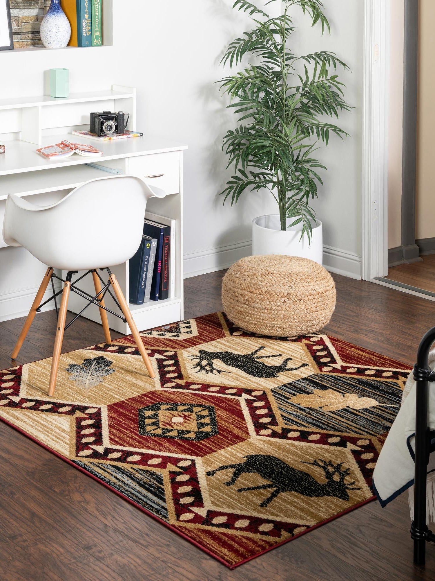 Multicolor 5' 3 x 5' 3 Pioneer Square Area Rug