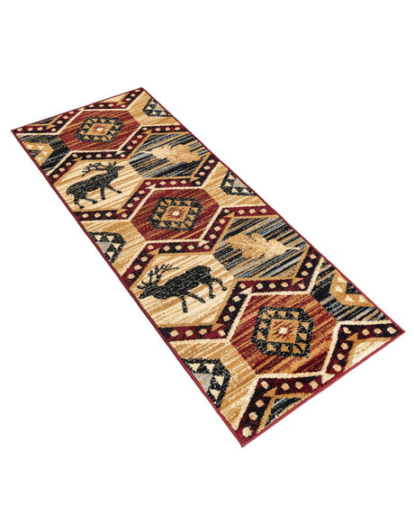 Multicolor 2' x 6' 1 Pioneer Runner Area Rug Classic Southwestern Motif Durable Stain Resistant Easy Clean Carpet for Traditional Interior Decor for Sale at Rug Engine