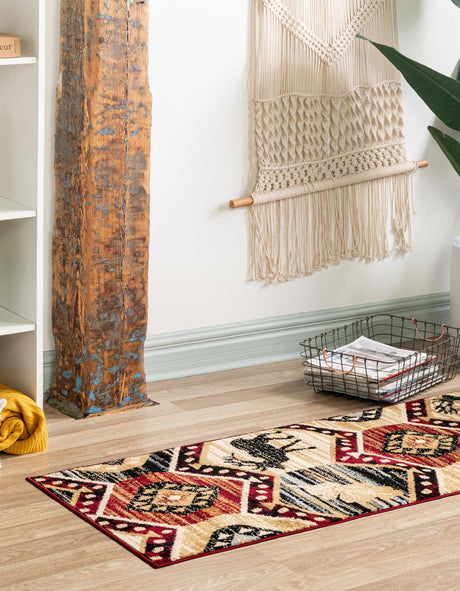 Multicolor 2' x 8' Pioneer Runner Area Rug Classic Southwestern Motif Durable Stain Resistant Easy Clean Carpet for Traditional Interior Decor for Sale at Rug Engine