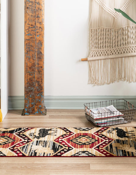Multicolor 2' x 10' Pioneer Runner Area Rug Classic Southwestern Motif Durable Stain Resistant Easy Clean Carpet for Traditional Interior Decor for Sale at Rug Engine