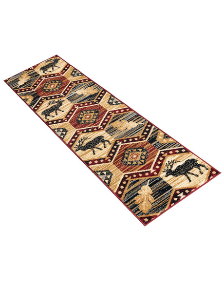 Multicolor 2' x 8' Pioneer Runner Area Rug Classic Southwestern Motif Durable Stain Resistant Easy Clean Carpet for Traditional Interior Decor for Sale at Rug Engine