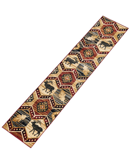 Multicolor 2' x 10' Pioneer Runner Area Rug Classic Southwestern Motif Durable Stain Resistant Easy Clean Carpet for Traditional Interior Decor for Sale at Rug Engine