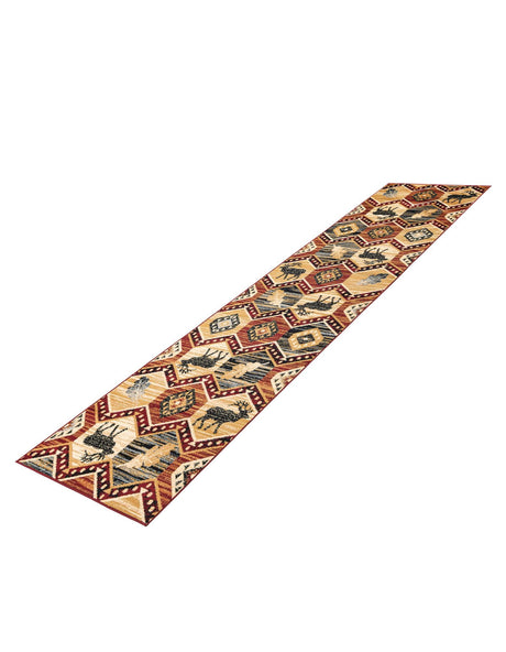 Multicolor 2' 11 x 12' Pioneer Runner Area Rug Classic Southwestern Motif Durable Stain Resistant Easy Clean Carpet for Traditional Interior Decor for Sale at Rug Engine