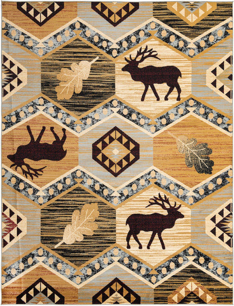 Blue 9' x 12' Pioneer Rectangle Area Rug