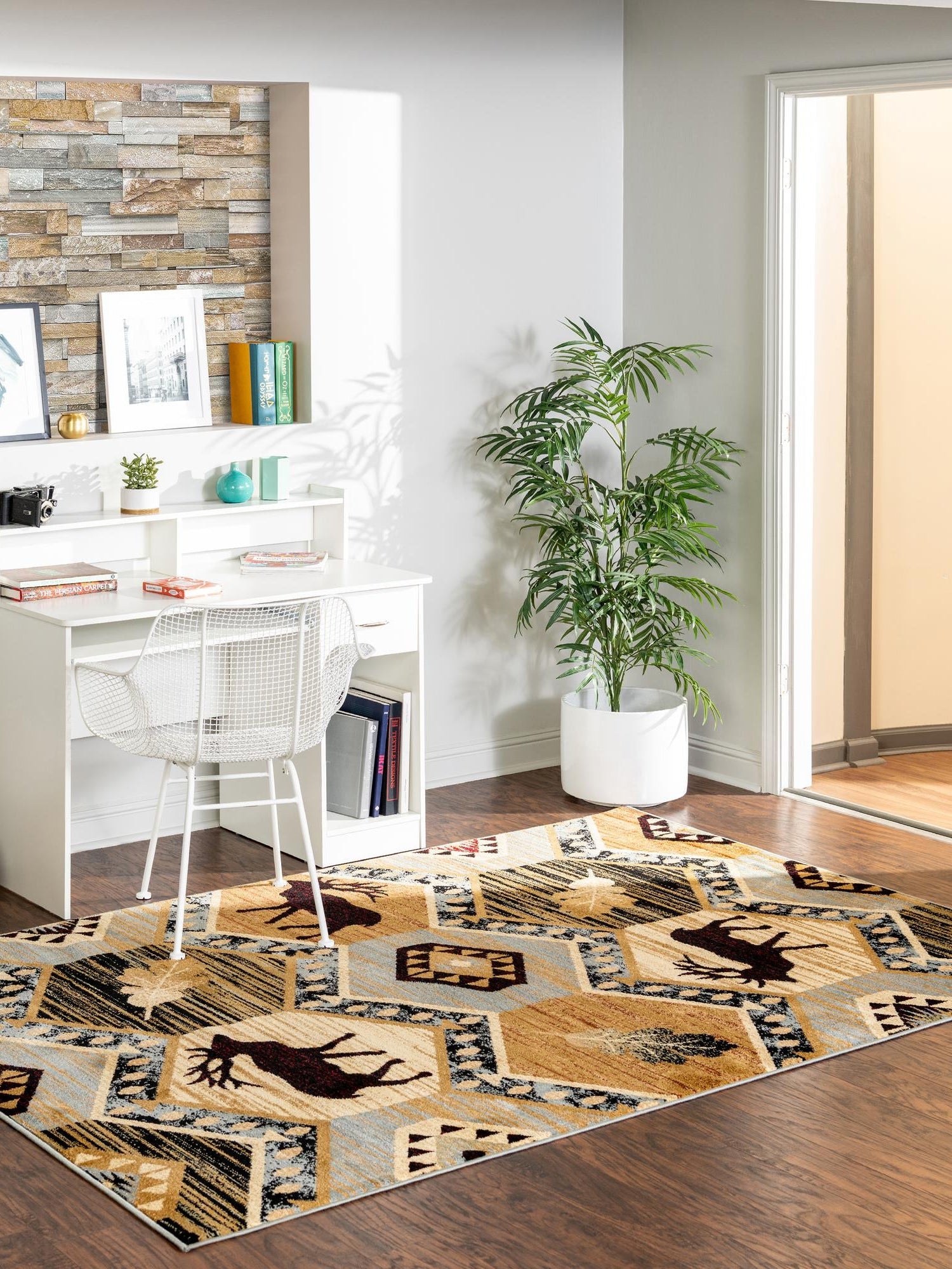 Blue 9' x 12' Pioneer Rectangle Area Rug