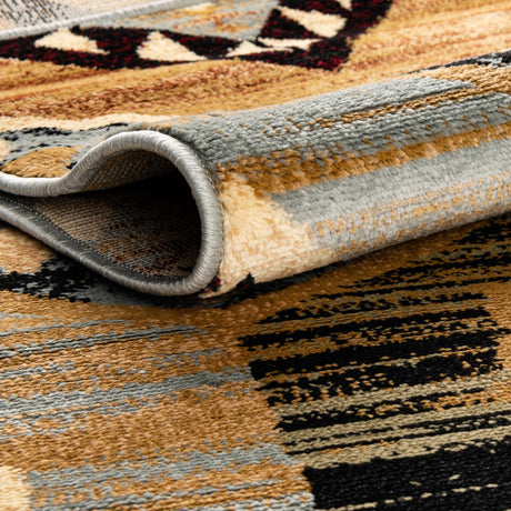 Blue 6' 1 x 9' Pioneer Rectangle Area Rug Classic Southwestern Motif Durable Stain Resistant Easy Clean Carpet for Traditional Interior Decor for Sale at Rug Engine