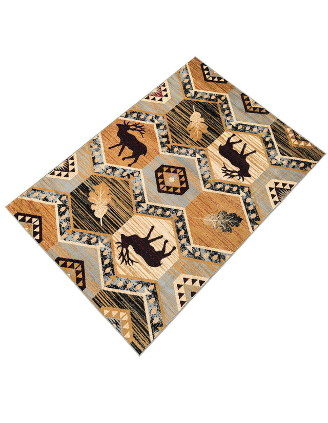 Blue 5' 3 x 8' Pioneer Rectangle Area Rug