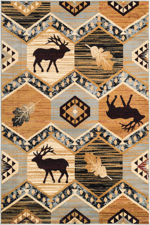 Blue 5' 3 x 8' Pioneer Rectangle Area Rug