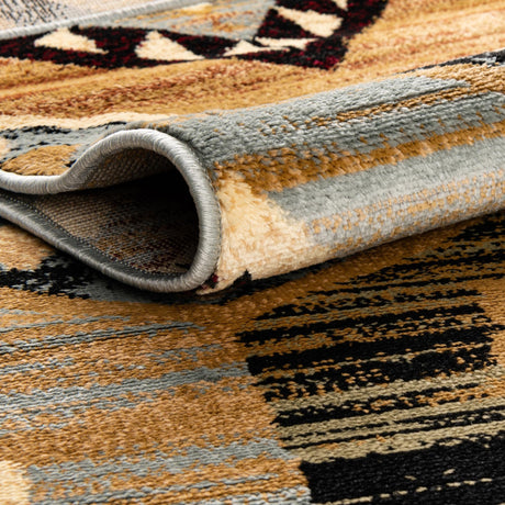 Blue 4' 1 x 4' 1 Pioneer Round Area Rug Classic Southwestern Motif Durable Stain Resistant Easy Clean Carpet for Traditional Interior Decor for Sale at Rug Engine