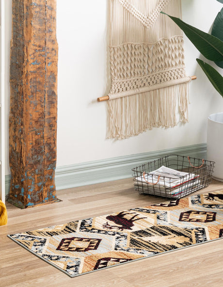 Blue 2' x 6' 1 Pioneer Runner Area Rug Classic Southwestern Motif Durable Stain Resistant Easy Clean Carpet for Traditional Interior Decor for Sale at Rug Engine