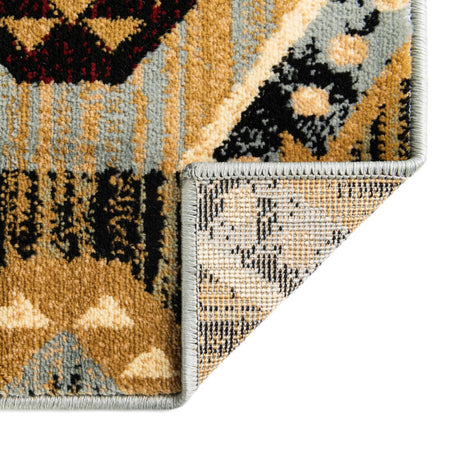 Blue 2' x 8' Pioneer Runner Area Rug Classic Southwestern Motif Durable Stain Resistant Easy Clean Carpet for Traditional Interior Decor for Sale at Rug Engine