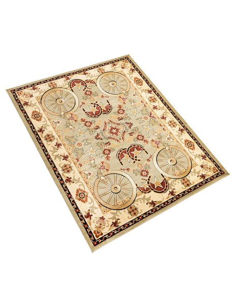 Green 7' 10 x 10' Pioneer Rectangle Area Rug Classic Southwestern Motif Durable Stain Resistant Easy Clean Carpet for Traditional Interior Decor for Sale at Rug Engine