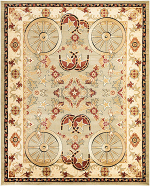 Green 7' 10 x 10' Pioneer Rectangle Area Rug