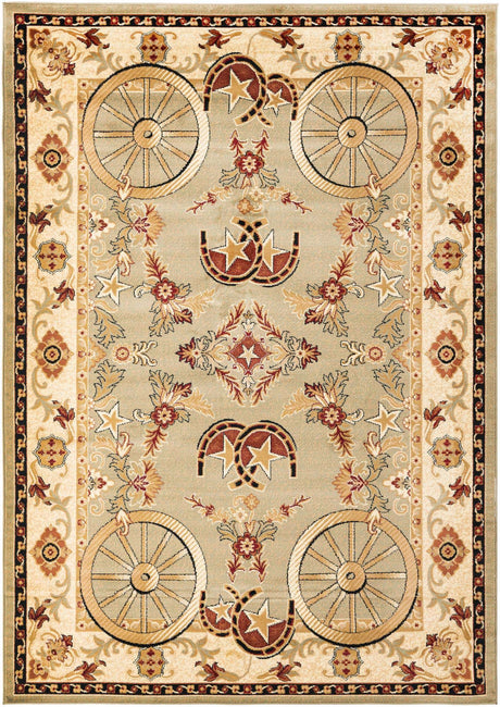 Green 7' 1 x 10' Pioneer Rectangle Area Rug